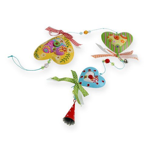 Floristik24 Decoratieve stoffen harten om op te hangen 80cm