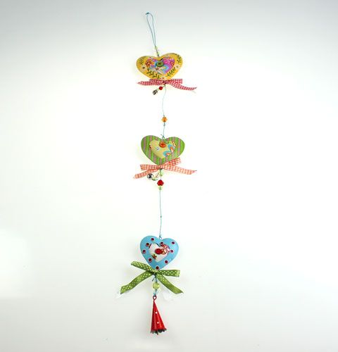 Floristik24 Decoratieve stoffen harten om op te hangen 80cm