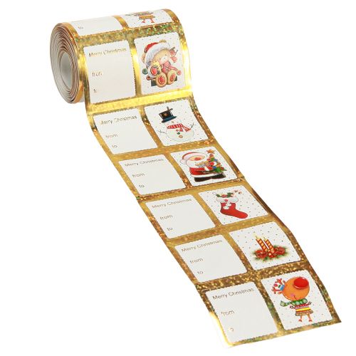 Stickers Kerstcadeausticker etiketten 5,5cm 60 stuks