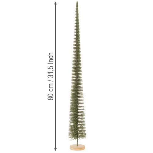 Kunstkerstboom met houten voet voor kerstversiering, 80 cm | Floristik24.nl