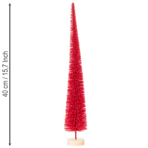 Decoratieve smalle kerstboom, kunstkerstboom op houten voet, 40 cm, 3 stuks | Floristik24.nl