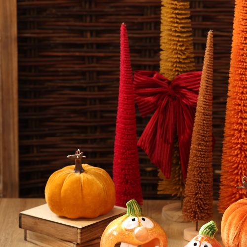 Decoratieve smalle kerstboom, kunstkerstboom op houten voet, 40 cm, 3 stuks | Floristik24.nl