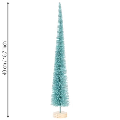 Kunstkerstboom, smal, met houten voet, 40 cm | Floristik24.nl