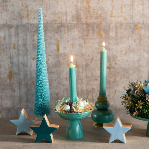 Kunstkerstboom, smal, met houten voet, 40 cm | Floristik24.nl