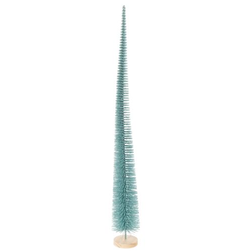 Kunstkerstboom, decoratieve boom, verfijnd ontwerp met houten voet, 80 cm