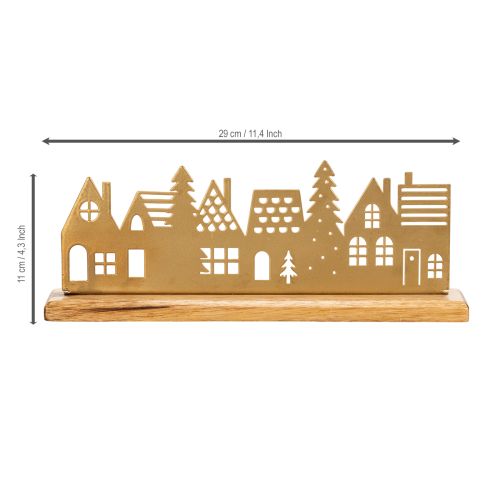 Huissilhouet decoratie adventskalender op houten voetstuk 29 cm | Floristik24.nl