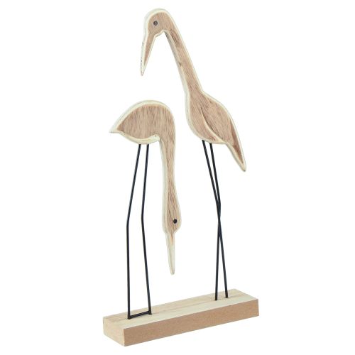 Artikel Standaard houten figuur kraanpaar naturel 27,5×13cm 2 st