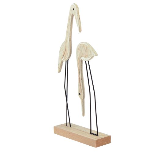 Artikel Standaard houten figuur kraanpaar naturel 27,5×13cm 2 st