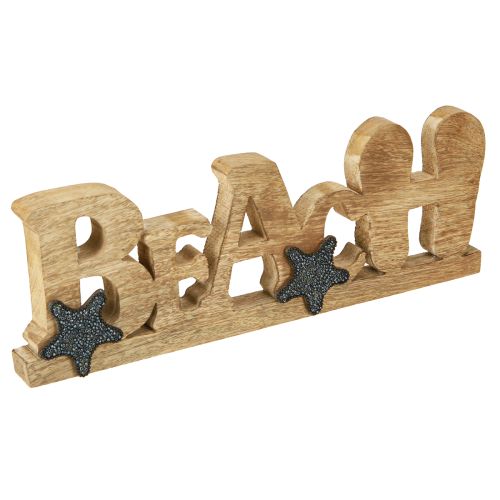 Floristik24 Stand belettering “Beach” maritieme decoratie hout 35×12cm