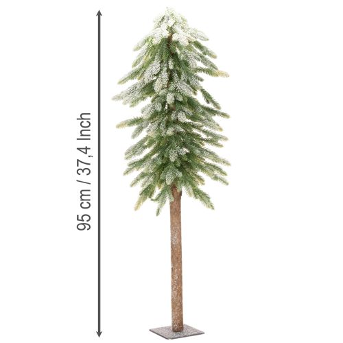 Kunstmatige kerstboom met sneeuwversiering, winter en kerst, 95 cm | Floristik24.nl