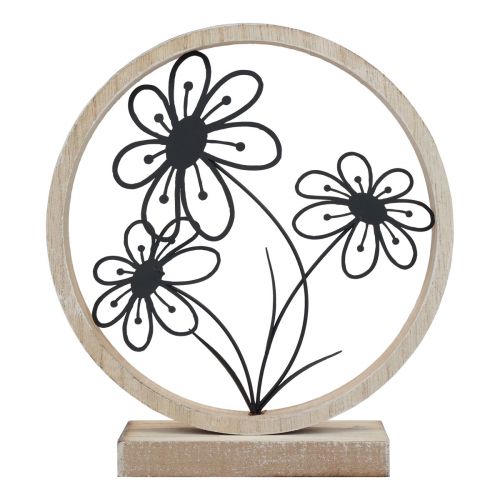 Artikel Metalen bloemen tafeldecoratie hout metalen veerdecoratie H19cm