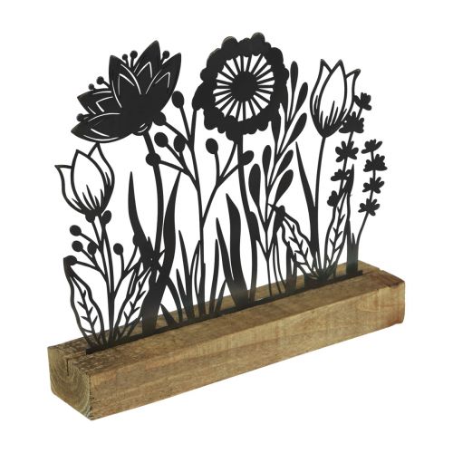 Floristik24 Standaard bloemenweide voorjaarsdecoratie metaal 23cm H20,5cm