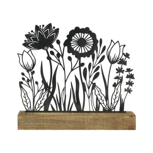 Floristik24 Standaard bloemenweide voorjaarsdecoratie metaal 23cm H20,5cm