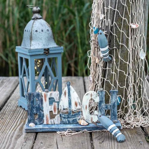 Displayletters Beach, maritiem decoratie hout L36cm H18cm