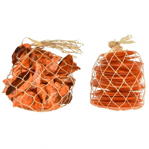 Artikel Oestermosselen capiz plakjes in net oranje 3,5–9,5cm 2st