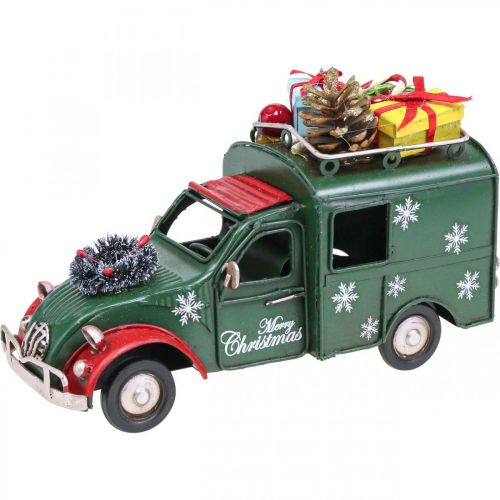 Floristik24 Kerstdecoratie auto Kerstauto vintage groen L17cm