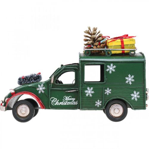 Floristik24 Kerstdecoratie auto Kerstauto vintage groen L17cm