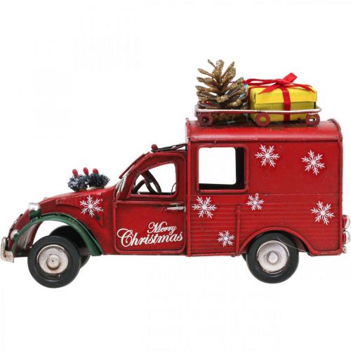 Floristik24 Kerstdecoratie auto Kerstauto vintage rood L17cm