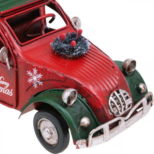 Artikel Kerstdecoratie auto Kerstauto vintage rood L17cm