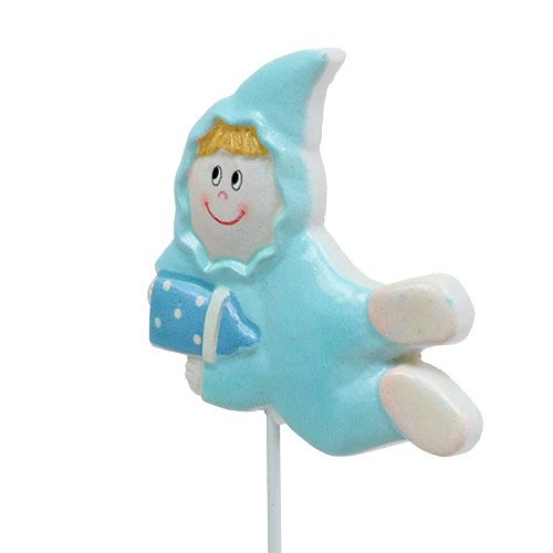 Floristik24 Baby decoratieplug roze, blauw 5cm L25cm 4st