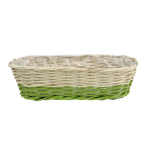 Floristik24 Balkonbak ovaal 48x18cm H14cm crème, groen
