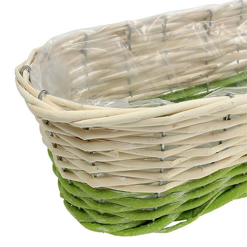 Floristik24 Balkonbak ovaal 48x18cm H14cm crème, groen
