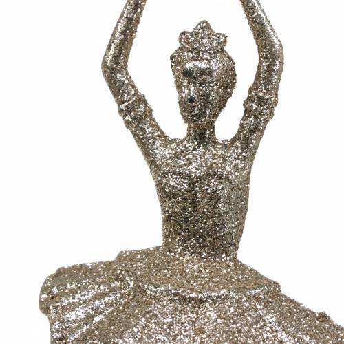 Artikel Kerstboomversiering ballerina champagne glitter 18cm 6st