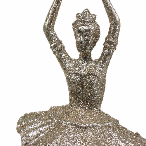 Floristik24 Kerstboomversiering ballerina champagne glitter 18cm 6st