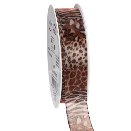 Decoratief lint met dierenprint, luipaardpatroon, cadeaulint, 25 mm breed, 20 m lang kopen | Floristik24.nl