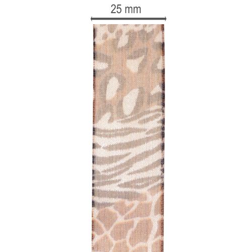 Decoratief lint met dierenprint, luipaardpatroon, cadeaulint, 25 mm breed, 20 m lang | Floristik24.nl