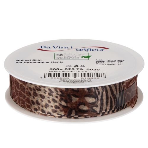Decoratief lint met dierenprint, luipaardpatroon, cadeaulint, 25 mm breed, 20 m lang | Floristik24.nl