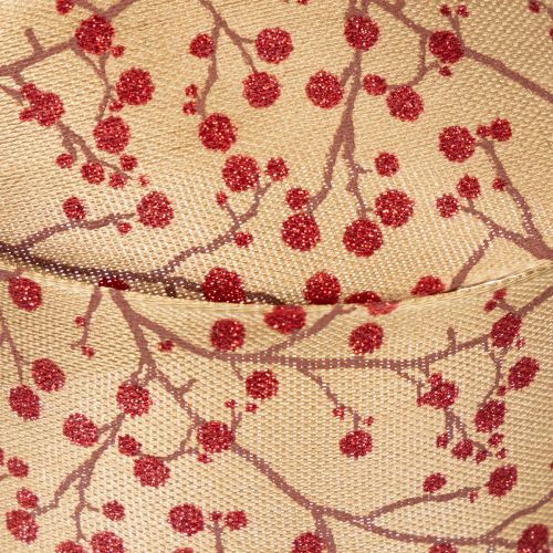 Decoratieve linttakken met rode glitterbessen, 40 mm x 15 m | Floristik24.nl