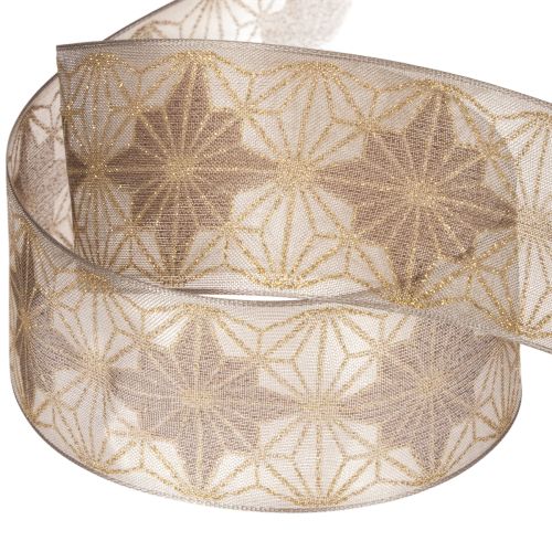 Decoratief lint met sterren, cadeaulint met vormvaste rand, 40 mm breed, 20 m lang | Floristik24.nl