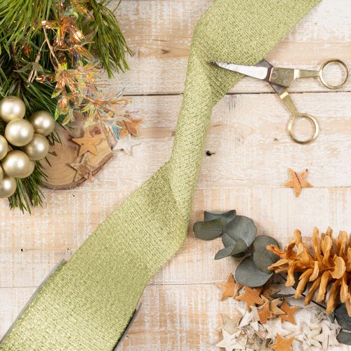 Decoratief lint met glitter, breed lint voor het inpakken van cadeaus, 55 mm breed, 15 m lang | Floristik24.nl