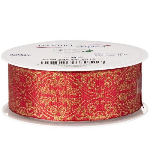 Cadeaulint met feestelijk patroon voor knutselen en decoreren, 40 mm x 15 m | Floristik24.nl