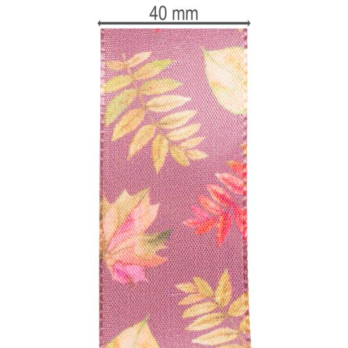 Decoratief lint met herfstbladmotief, 40 mm breed, 15 m lang | Floristik24.nl