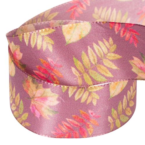 Decoratief lint met herfstbladmotief, 40 mm breed, 15 m lang | Floristik24.nl