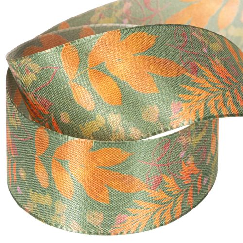 Decoratief lint met bladmotief, herfstdecoratie, 40 mm x 15 m | Floristik24.nl