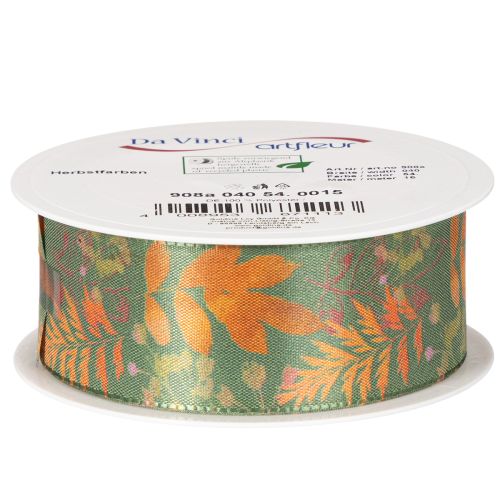 Decoratief lint met bladmotief, herfstdecoratie, 40 mm x 15 m | Floristik24.nl