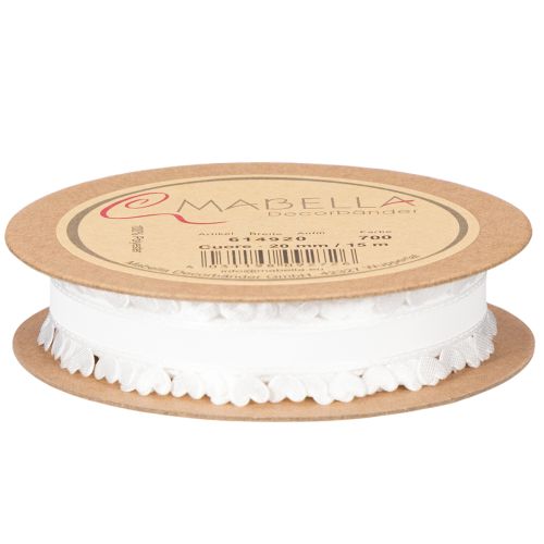 Decoratief wit lint met hartjes voor creatieve knutselideeën, 20 mm x 15 m | Floristik24.nl