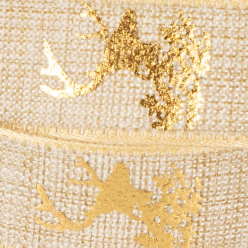 Decoratief lint met hertenmotief, kerstlint, 15 mm x 15 m | Floristik24.nl