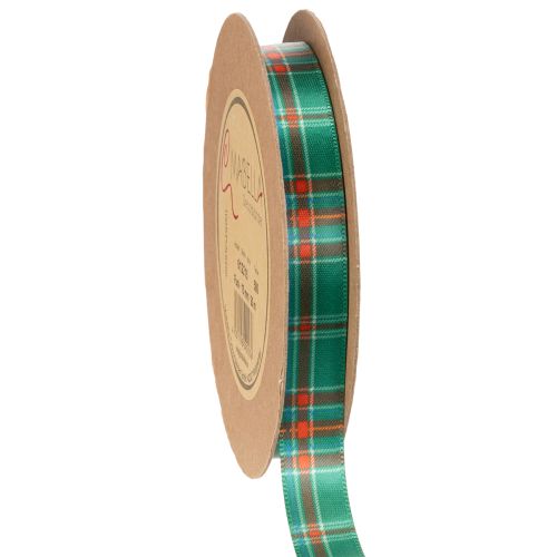 Geruit cadeaulint voor kerstcadeaus, 15 mm x 20 m