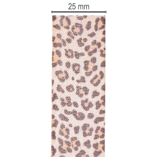 Cadeaulint met luipaardprint, 25 mm breed, 18 m lang | Floristik24.nl