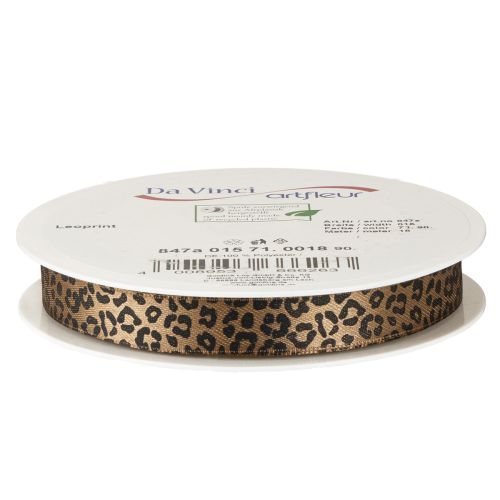 Lint Luipaardprint Zijden Lint Bruin Zwart 15mm 18m | Floristik24.nl