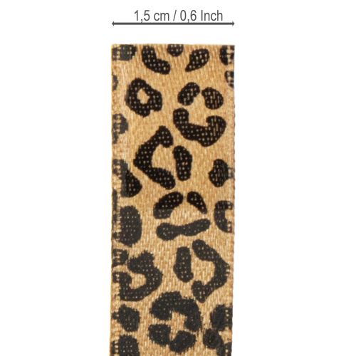 Artikel Lint Luipaardprint Zijden Lint Bruin Zwart 15mm 18m