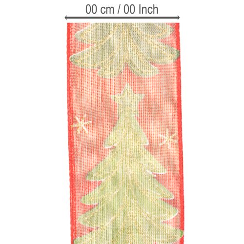 Kerstboom van cadeaulint met sterren, 40 mm, 15 m | Floristik24.nl