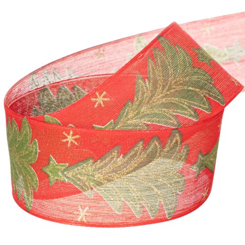 Kerstboom van cadeaulint met sterren, 40 mm, 15 m | Floristik24.nl
