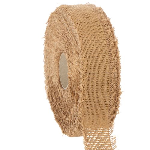 Decoratief katoenen lint, rustieke stijl, met franjes, 40 mm, 30 m kopen | Floristik24.nl