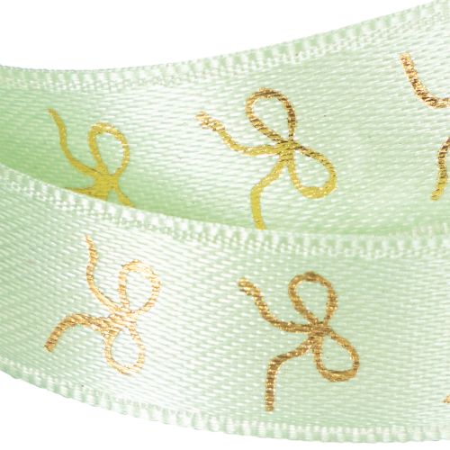 Decoratief lint met gouden strikken op een rol, 15 mm breed, 18 m lang | Floristik24.nl