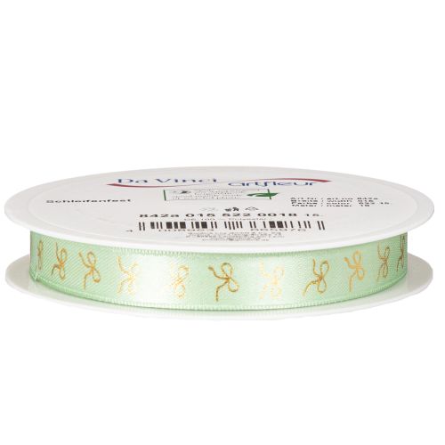Decoratief lint met gouden strikken op een rol, 15 mm breed, 18 m lang | Floristik24.nl